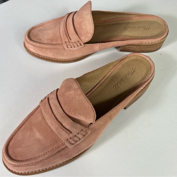 Madewell Shoes - Madewell Elinor Loafers Mules Dusty Pink Suede Leather US 10 Women’s